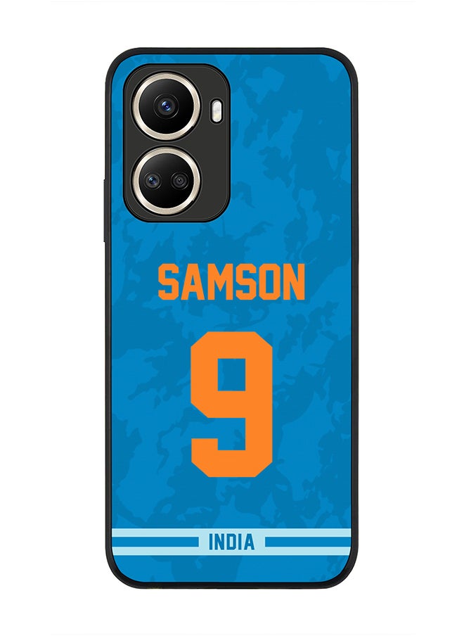Stylizedd - Rugged Black Edge Case for Huawei nova 10 SE, Slim fit Soft Case Flexible Rubber Edges Thin Cover - Player Name - Sanju Samson, Jersey Number- 9 - Image 1