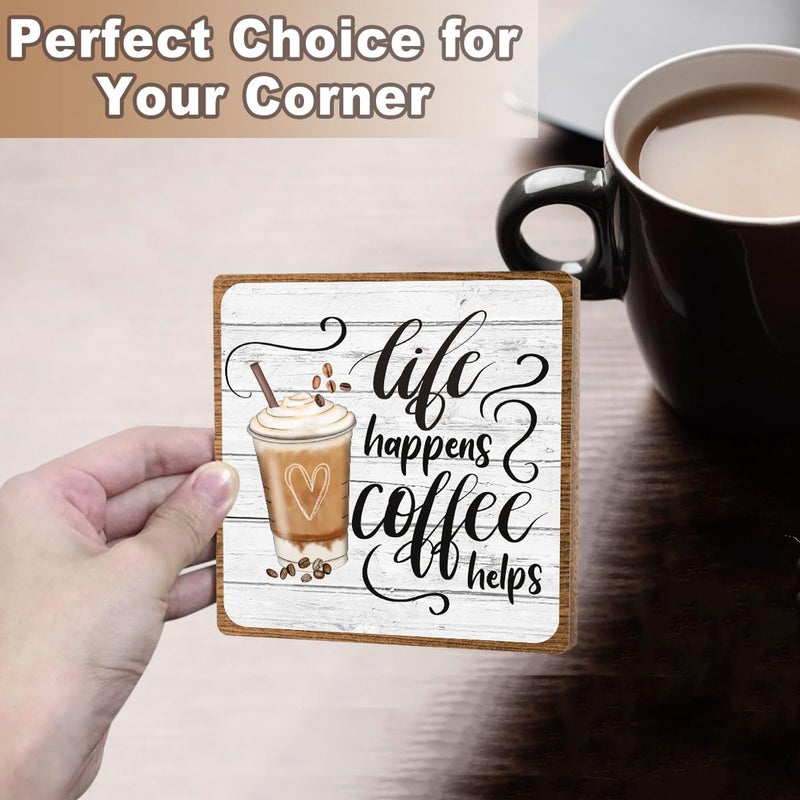 Toerifer Coffee Lover Gifts For Women Men  Funny Coffee Bar Accessories  Table Decorations Supplies  Desk Shelf Cubicles For Bar Decoration Plaque Gifts - Image 5