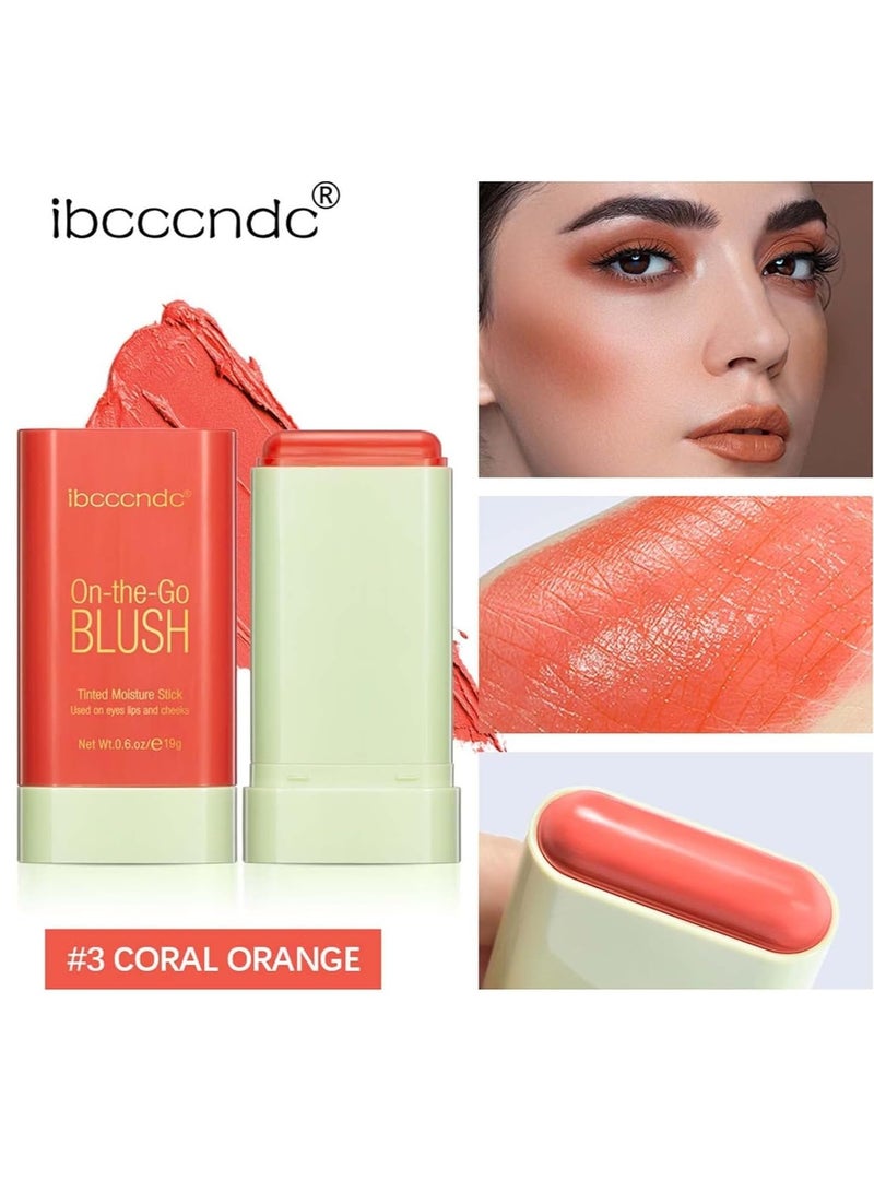 آي بي سي سي سي أن دي سي Blush Stick ، كريم أحمر الخدود لشفاه عيون الخدين ، أحمر الخدود الطبيعي مع مقاوم للماء مقاوم للعرق ، عصا صلبة ملونة مع مكياج طويل الأمد عاري متعدد الاستخدامات أحمر الخدود الكريمي - Image 2