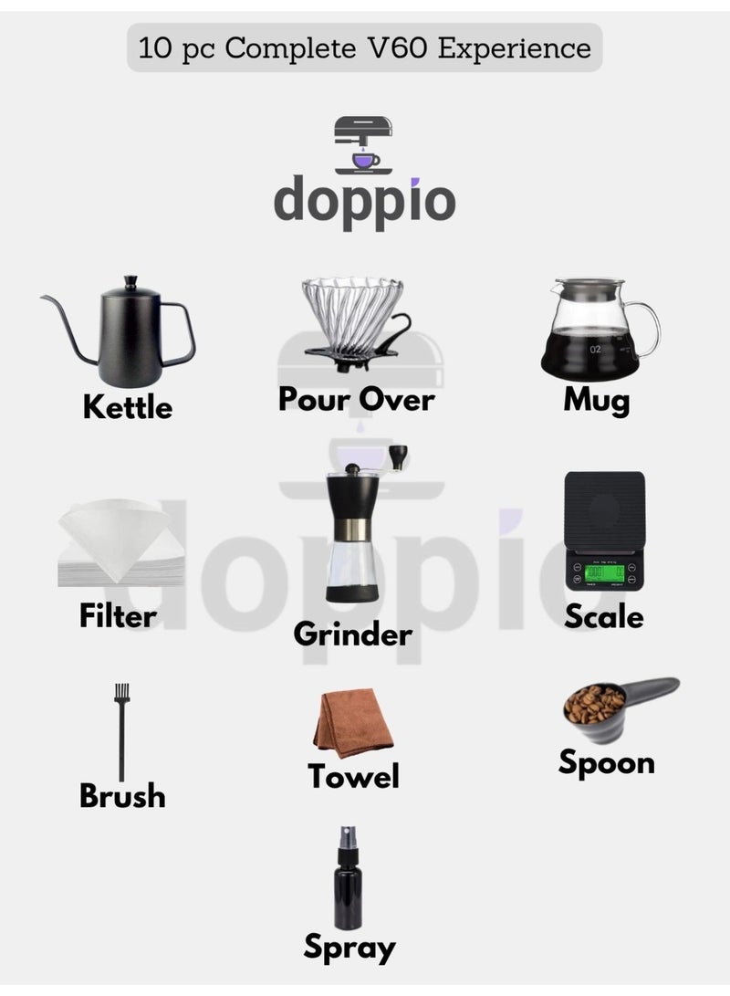 Doppio Doppio V60 – 10 Piece Premium Coffee Brewing Set  - Image 4