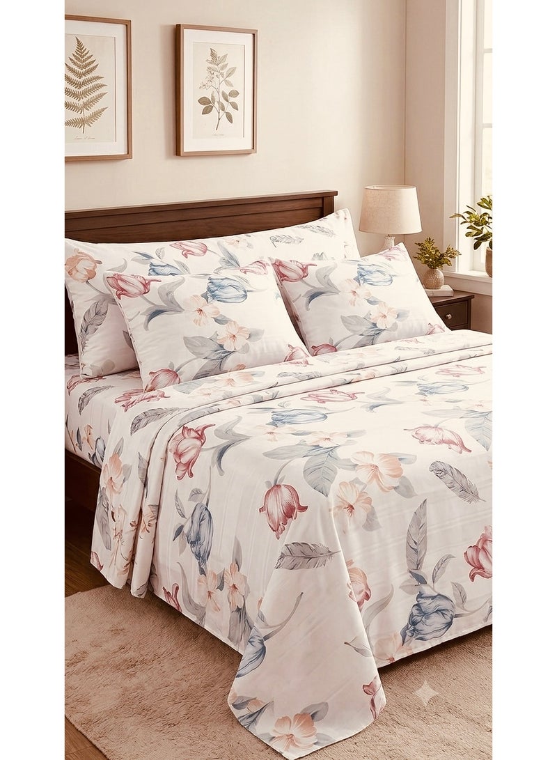 ‏Large bed sheet 4 pieces size 240*240