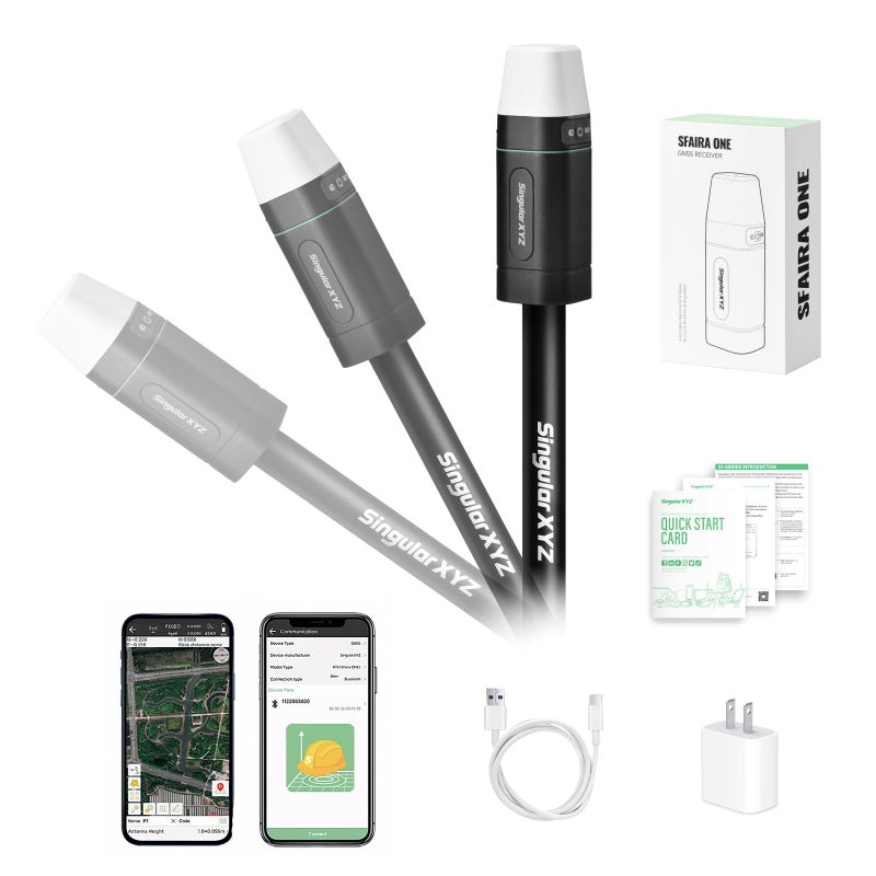 SingularXYZ RTK GNSS Survey Equipment 60 Tilt Builtin IMUEquipped with Rover Handheld GPS and Software Ideal for Land SurveyingGISMine SurveyingTopographic - Image 2