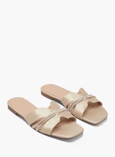 Flora Bella By Shoexpress Women Embellished Strap Slip-On Flat Sandals