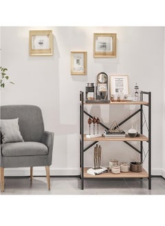 AGD Coffee Corner Table for Display and Storage, 3 Shelf Wood Side Table with Metal Frame Meets All Your Needs - Brown/Black  - Image 2