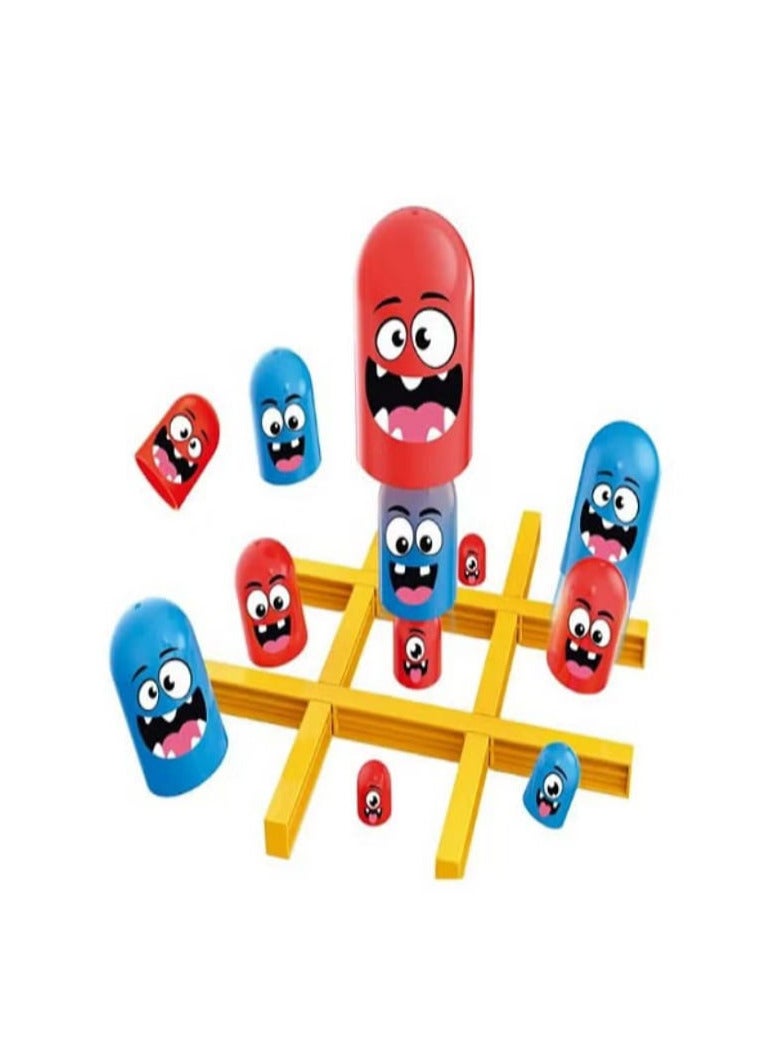 Tic Tac Toe Games for 2 Players, Big Eat Little Blue and Red, Gobblet Gobblers Board Game, Traditional Family Game Set for Group Play