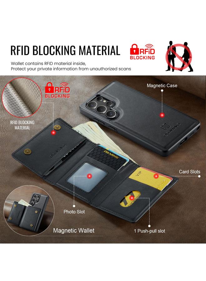 Dg مينغ جراب لهاتف Samsung Galaxy S25 Ultra 5G M6 Series RFID حقيبة بطاقات ثلاثية الطي قابلة للإزالة من الجلد - Image 4
