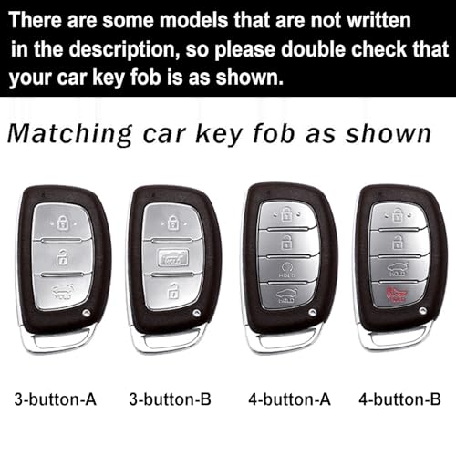 ontto Metal and Leather Key Fob Protector with Keychain Fit for Hyundai Sonata Elantra IX35 i10 i20 i40 Tucson Ioniq 2018 2019 Smart Remote Key Cover Solid Key Housing,Brown - Image 2