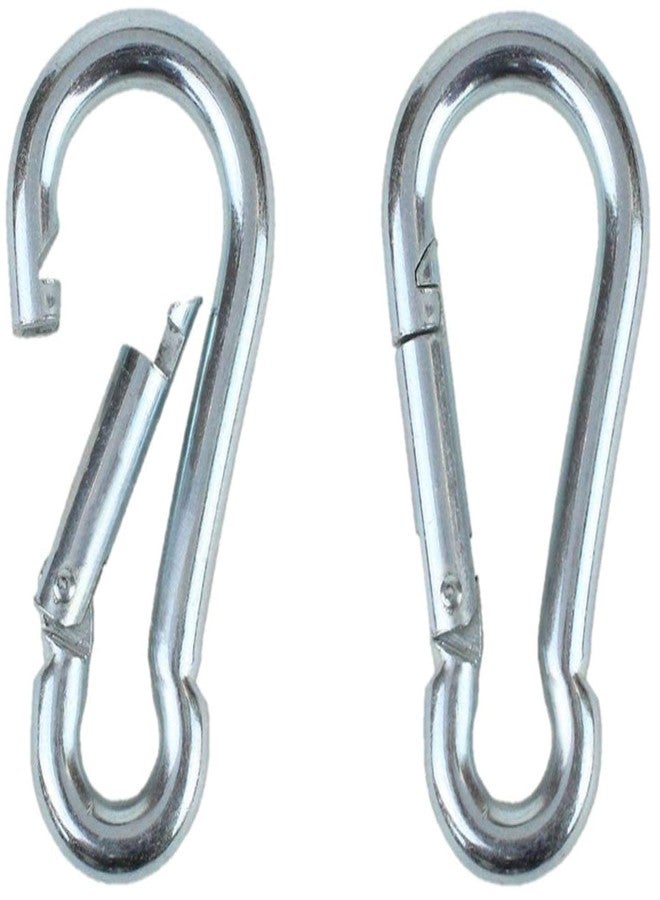 DESCTIDY Heavy Duty Safety Lock Cable Attachment,Stainless Steel Spring Snap Hook Carabiner/Hook Swing Connector Multipurpose,SnapHook for Weight-Lifting Mountain Climbing Gym Silver (Pack of 6) - Image 3