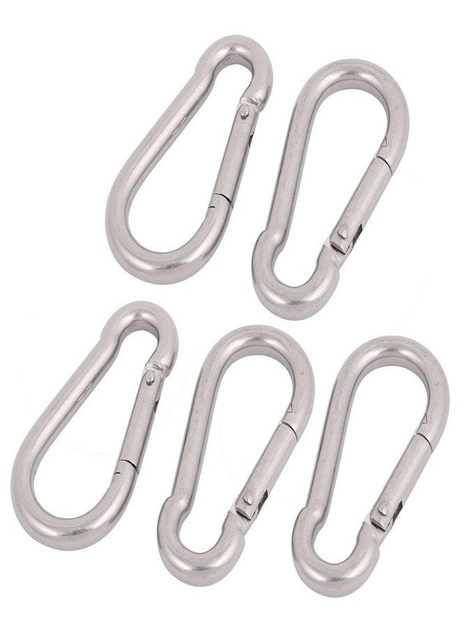 DESCTIDY Heavy Duty Safety Lock Cable Attachment,Stainless Steel Spring Snap Hook Carabiner/Hook Swing Connector Multipurpose,SnapHook for Weight-Lifting Mountain Climbing Gym Silver (Pack of 6) - Image 5