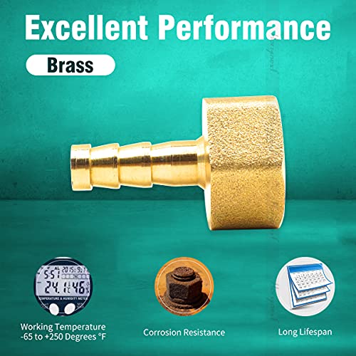Horiznext brass 5/16 inch O.D. barb three way shut off ball valve for gas hose air water pvc pex garden tubing fuel line, tee switch splitter fitting - Image 3