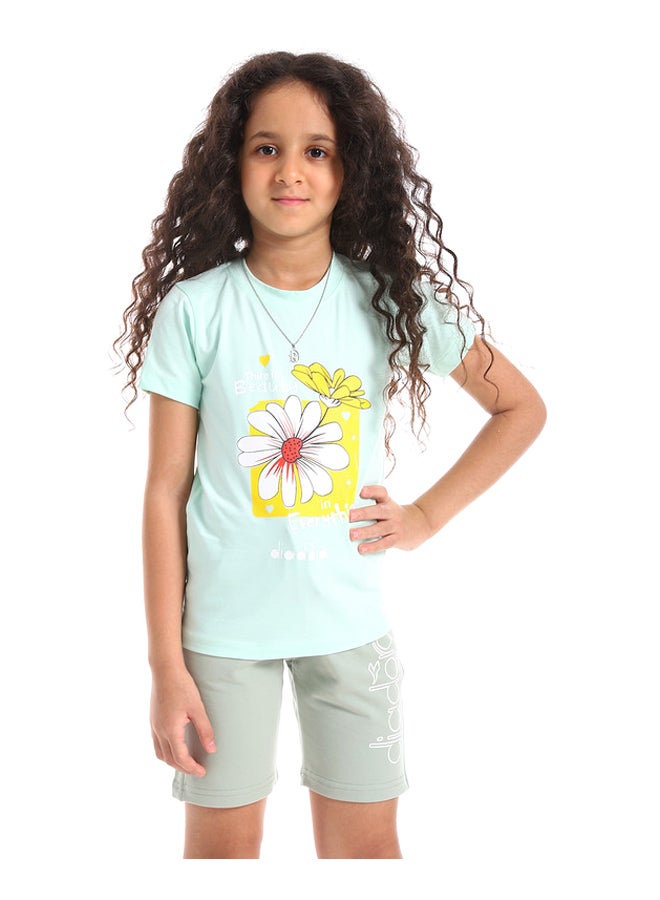 DIADORA Girls Cotton Printed T-Shirt - Image 1