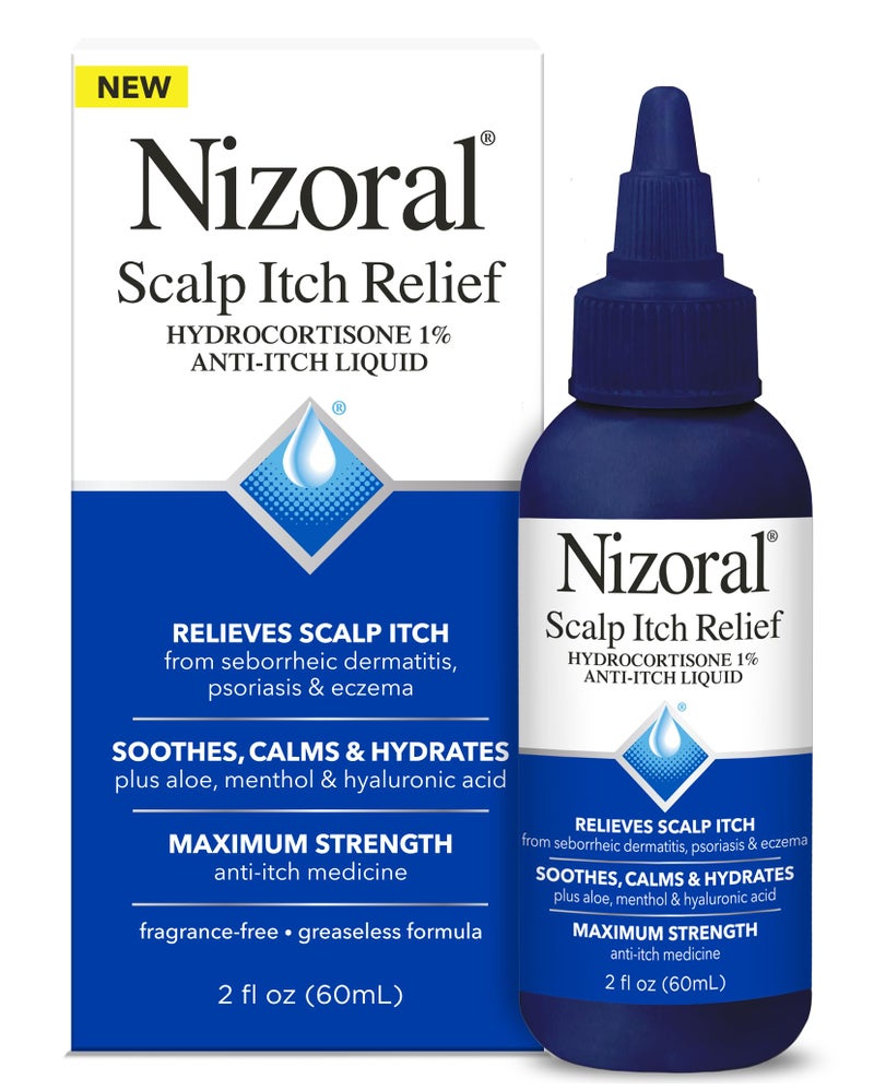 Nizoral Scalp Itch Relief Liquidâ€”Relieves Scalp Itch and Soothes, Calms and Hydrates with Maximum Strength Anti-Itch Medicine (Hydrocortisone 1%), 2 Fl Oz - Image 1