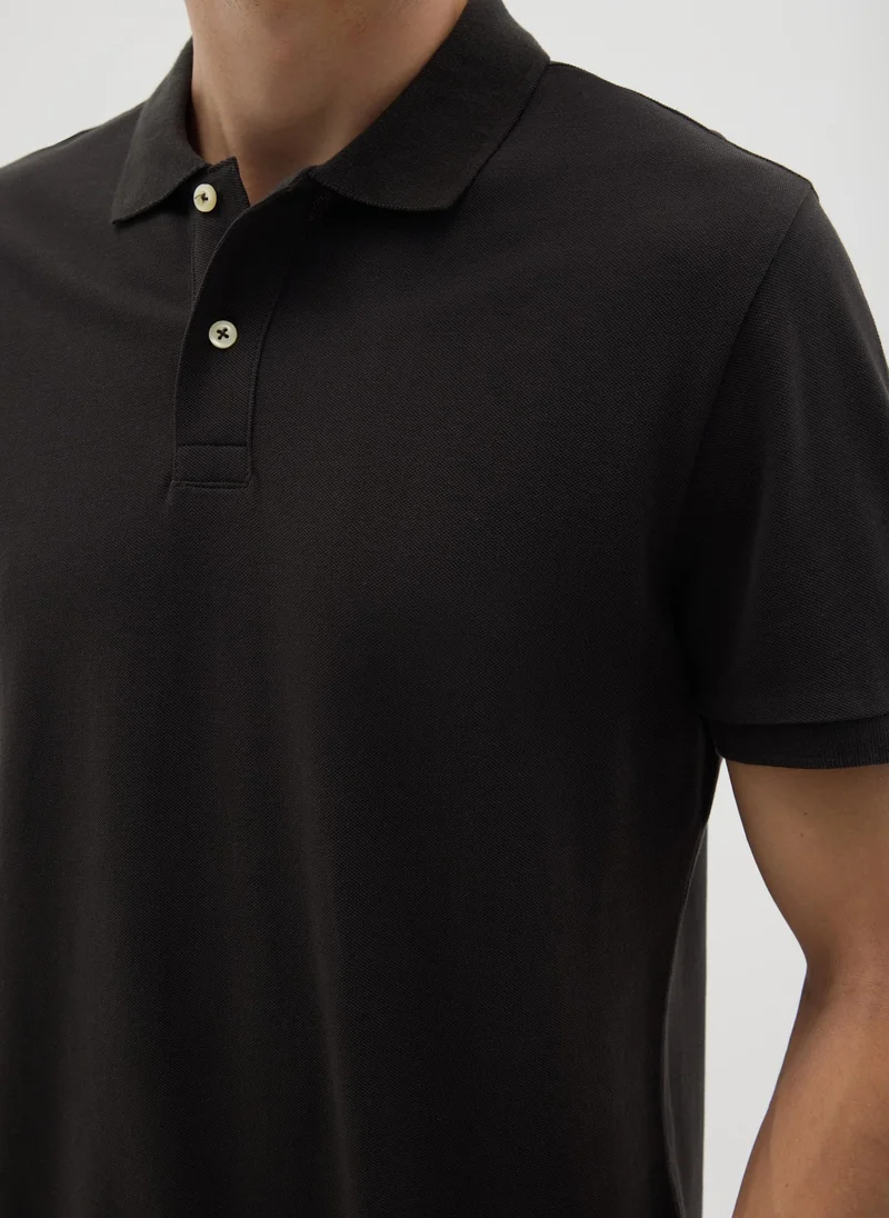 Ovs  OVS Men'S Black Pure Cotton Polo Shirt In Regular Fit for Men | Best Price UAE