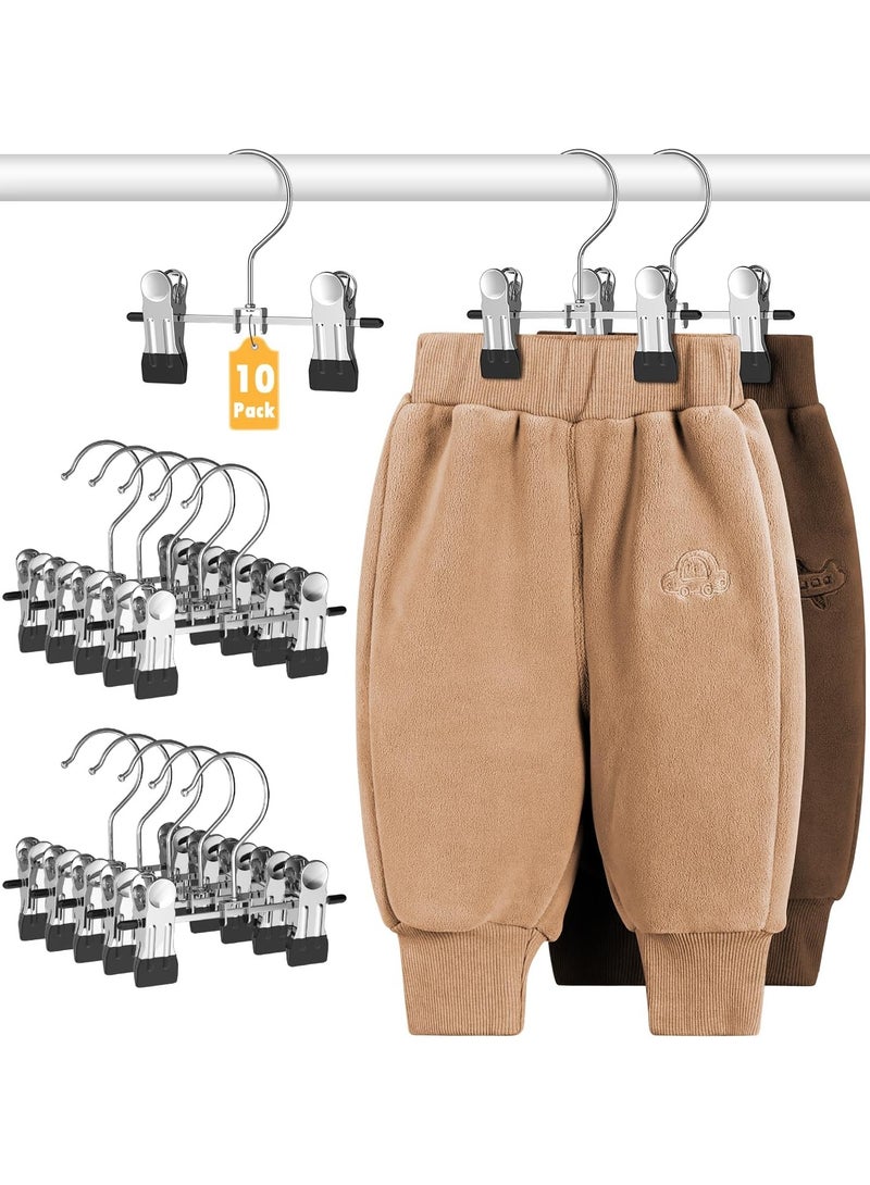 Mmmon 10 Pack Baby Pants Hangers withClips, Toddler Non-Slip Space Saving Hanger!for Pants, Skirts, Clothes - Baby EssentialsCloset Organizer  - Image 1