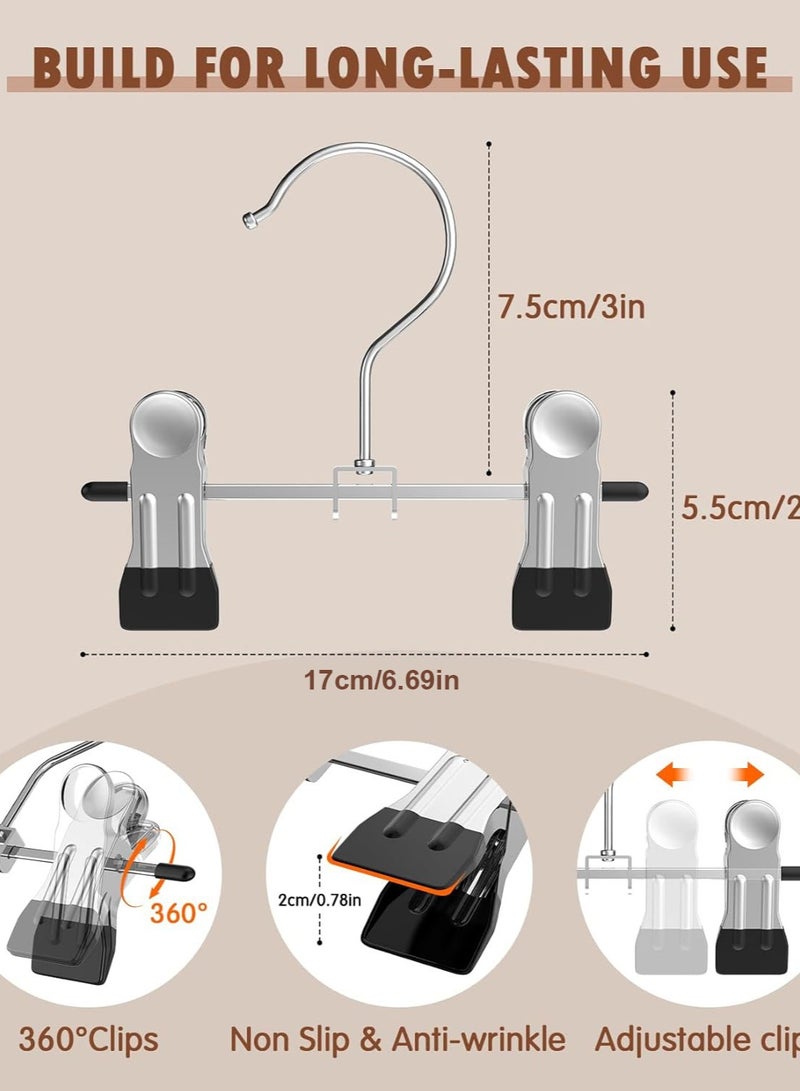 Mmmon 10 Pack Baby Pants Hangers withClips, Toddler Non-Slip Space Saving Hanger!for Pants, Skirts, Clothes - Baby EssentialsCloset Organizer  - Image 4