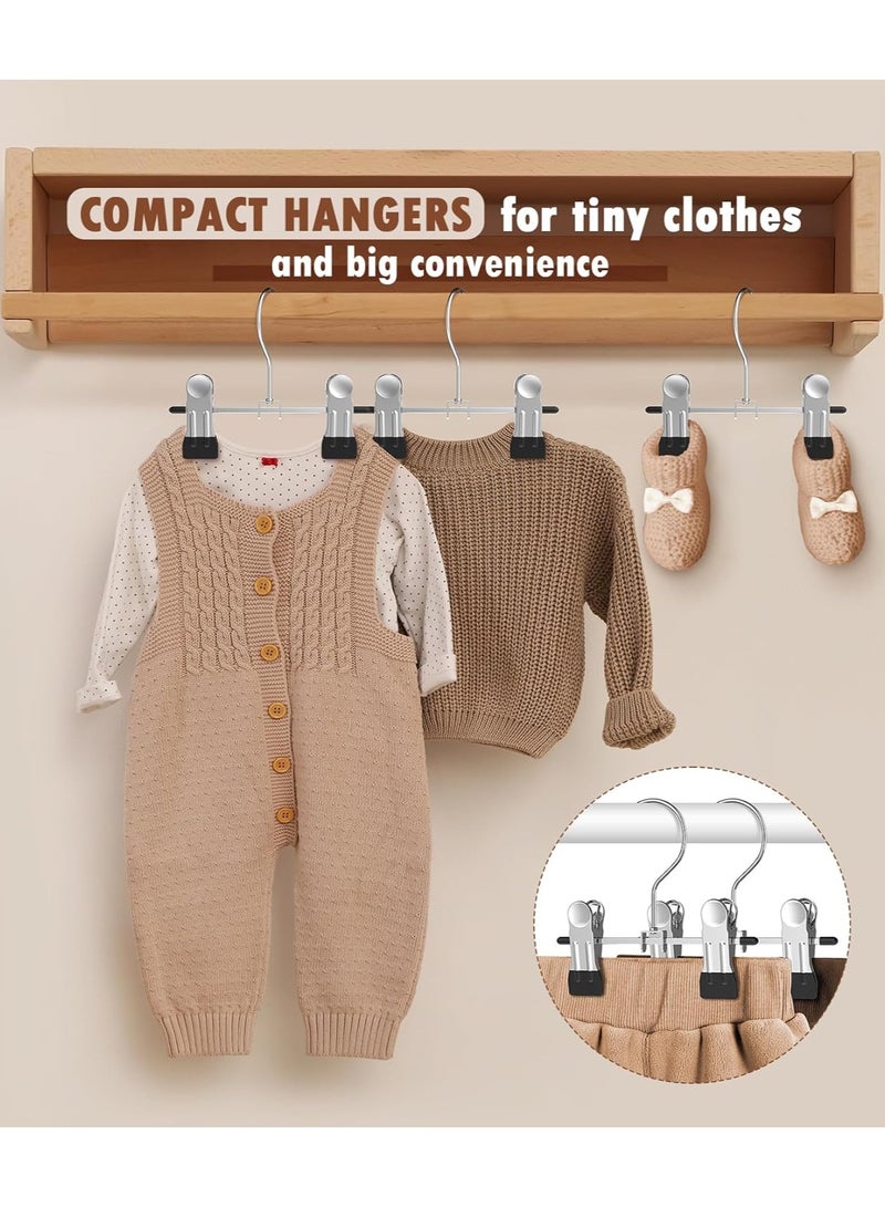 Mmmon 10 Pack Baby Pants Hangers withClips, Toddler Non-Slip Space Saving Hanger!for Pants, Skirts, Clothes - Baby EssentialsCloset Organizer  - Image 5