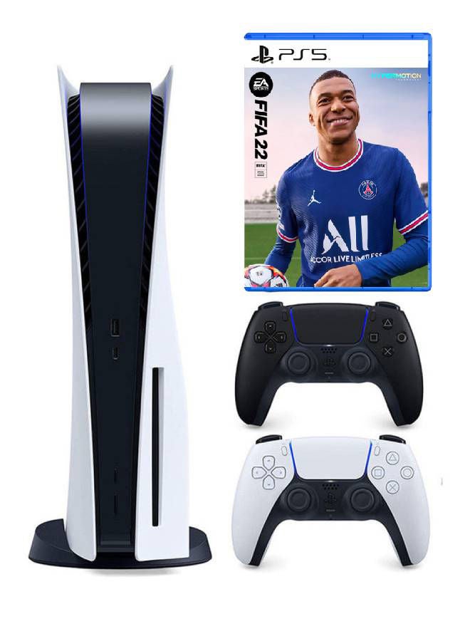 Sony PlayStation 5 CD Edition Console + Midnight Black DualSense Wireless Controller + FIFA 2022 - Image 1