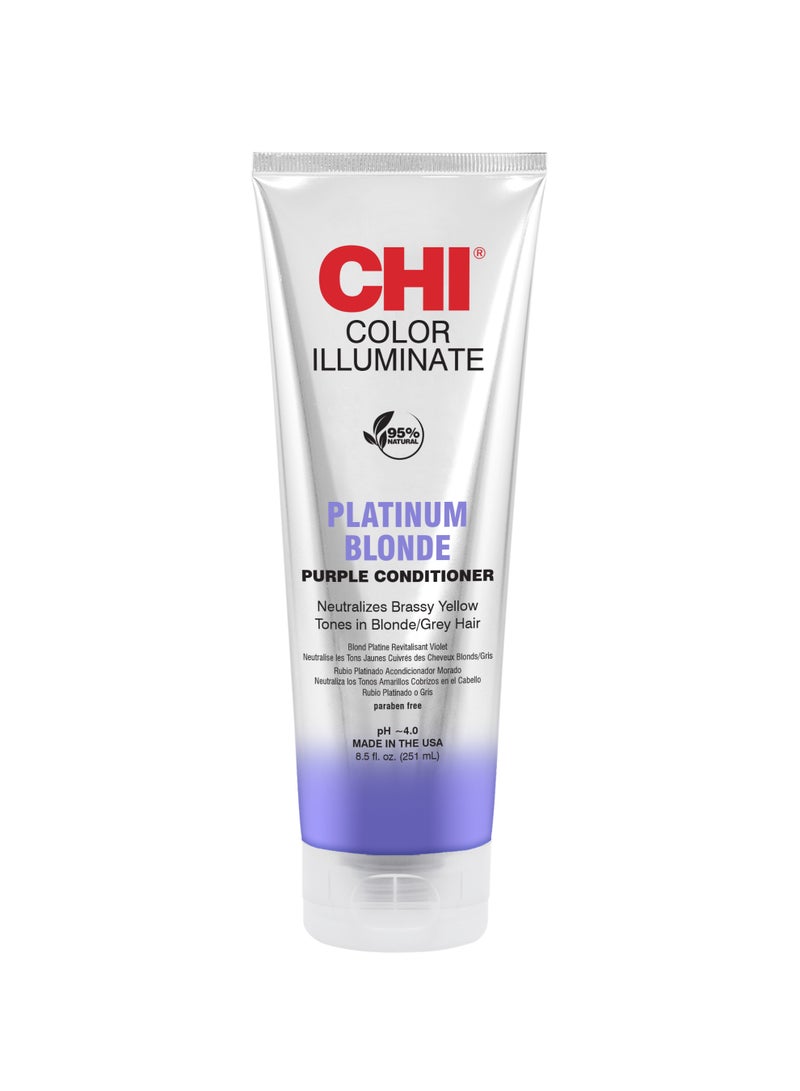 CHI Color Illuminate Platinum Blonde Color Conditioner 251ml - Image 1