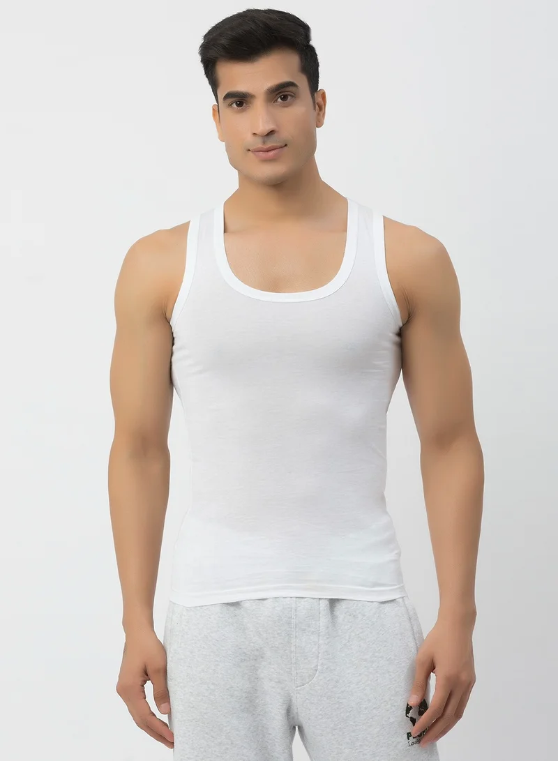 John Players John Players Pack of 2 Classic Cotton Vests in White