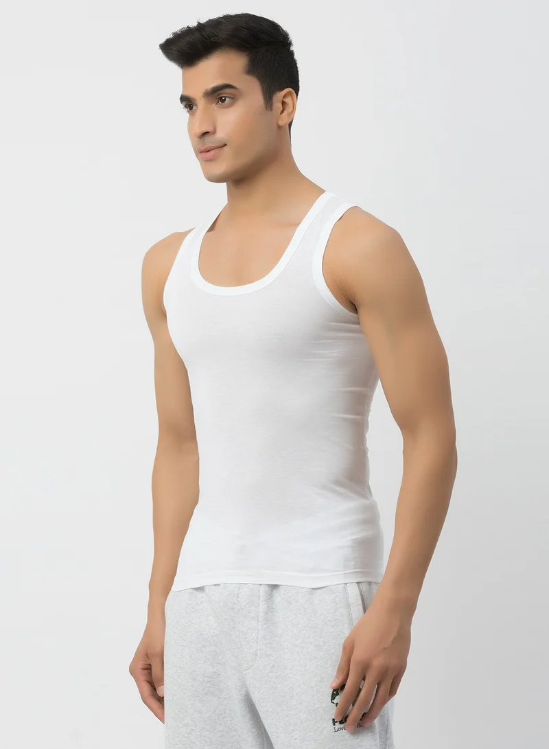 John Players John Players Pack of 2 Classic Cotton Vests in White