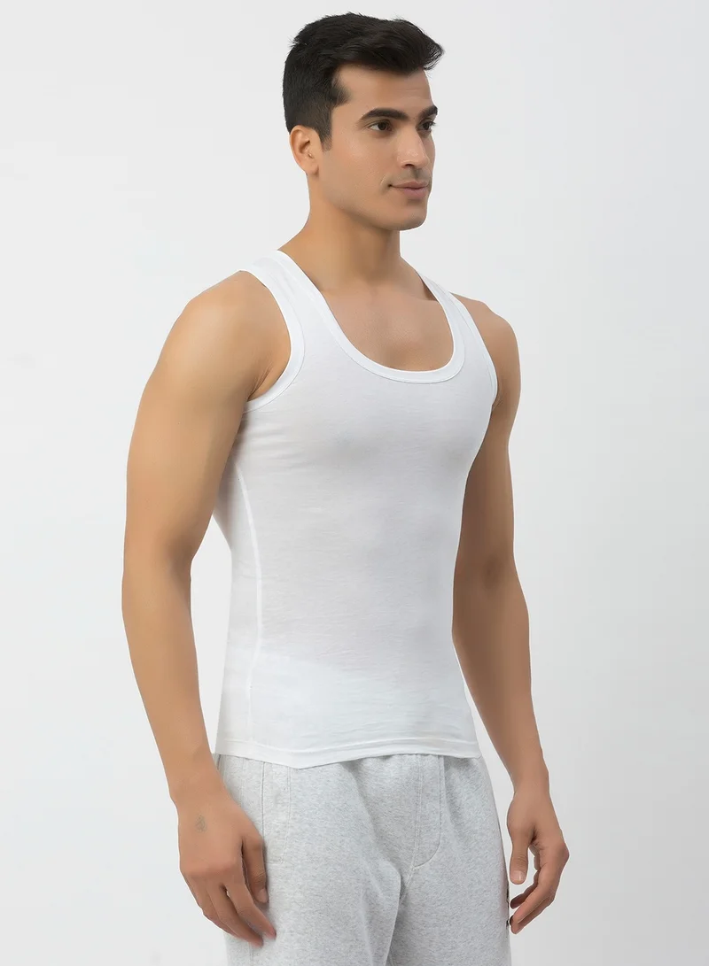 John Players John Players Pack of 2 Classic Cotton Vests in White