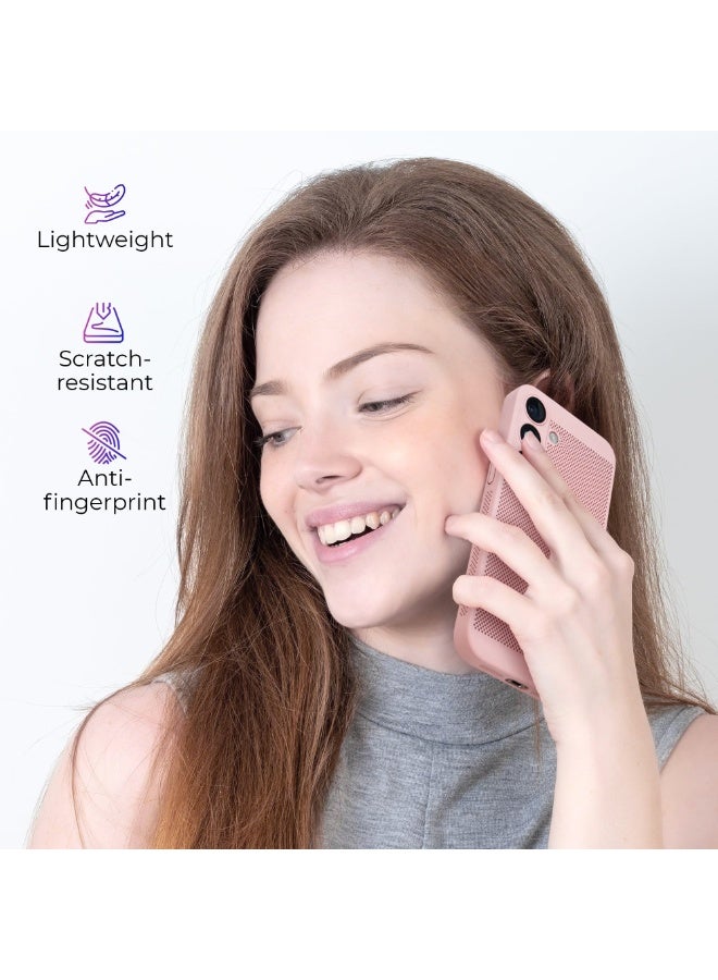 Heat Dissipation Case with Built in Camera Lens Protector Slim Fit Breathable Cooling Anti Fingerprint Hard PC Back Shockproof Cover For Samsung Galaxy A26 (Pink) - Image 5