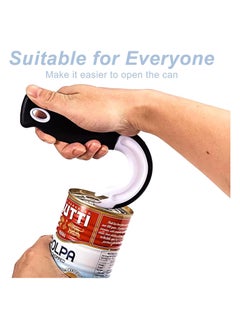 Pull Tab Can Opener Ergonomic Pop Top Can Opener Tool J Shape Handy Ring Pull Can Opener Aid for Seniors Easy Tab Opener for Cans Soda Beer Tin Can Cat Food Hand Can Opener for Arthritis