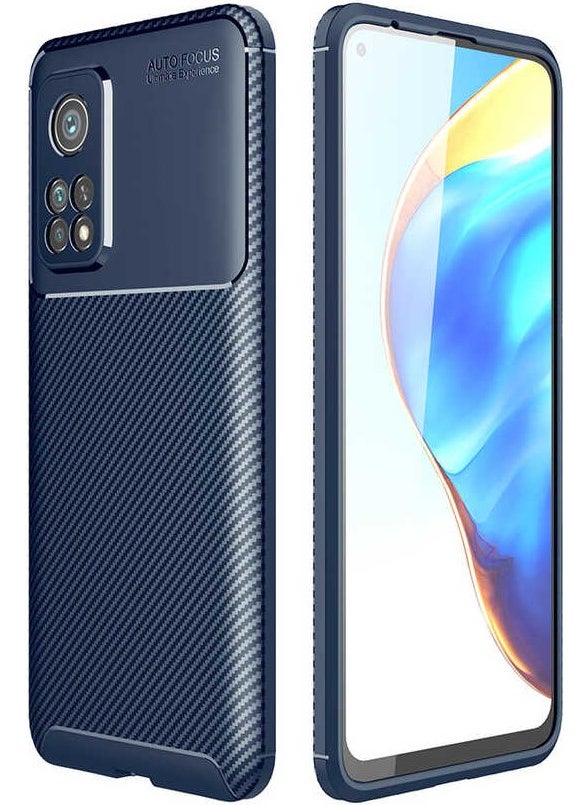 Nevarium - Xiaomi Mi 10T 5g Case Carbon Textured Silicone - Navy Blue - Image 1