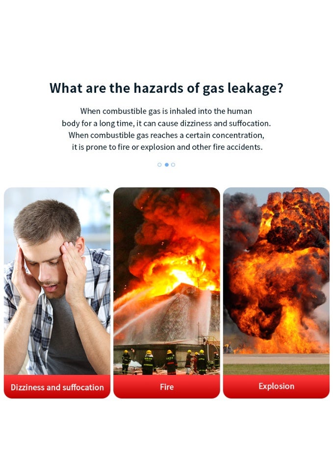 general Combustible Gas Tester, Pen Type Audible Visual Alarm High Gas Detector with LCD Display for Hotel for Factory (White) - Image 4