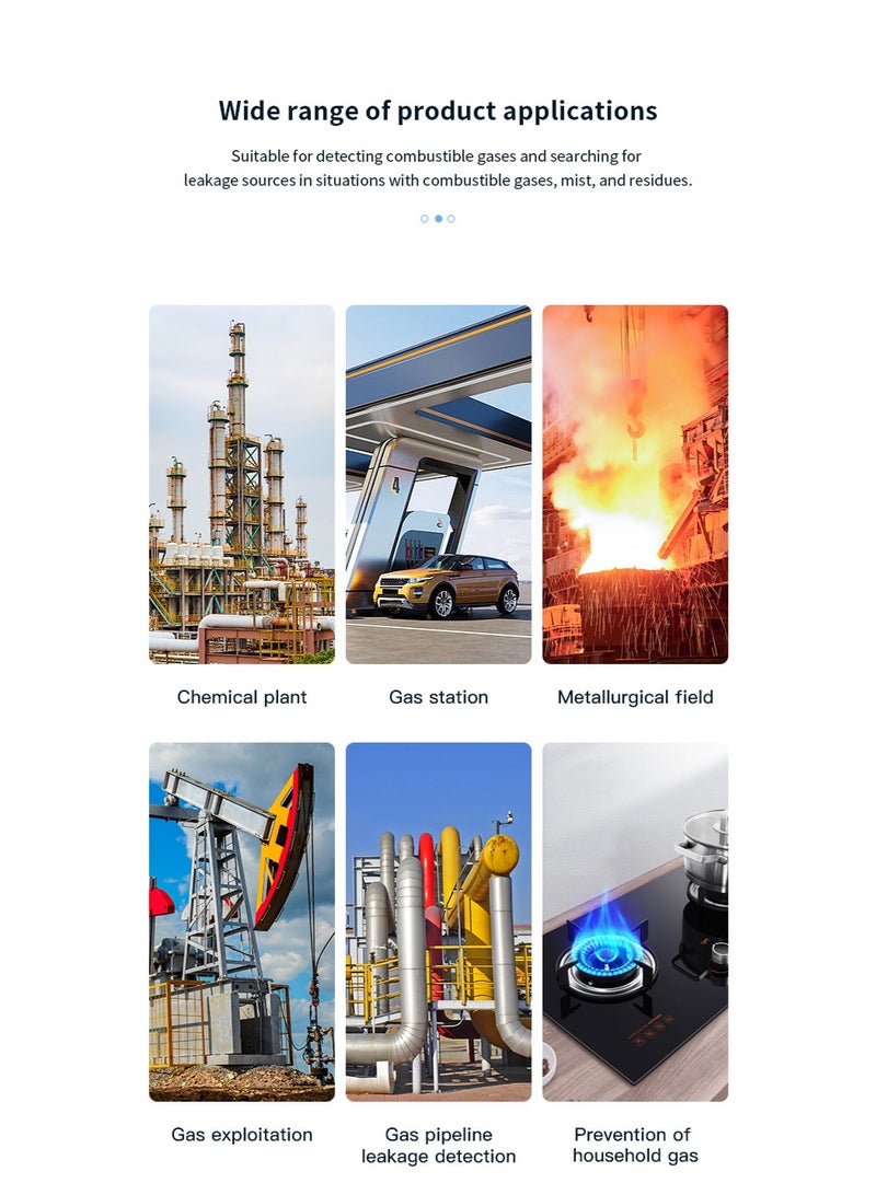 general Combustible Gas Tester, Pen Type Audible Visual Alarm High Gas Detector with LCD Display for Hotel for Factory (White) - Image 5