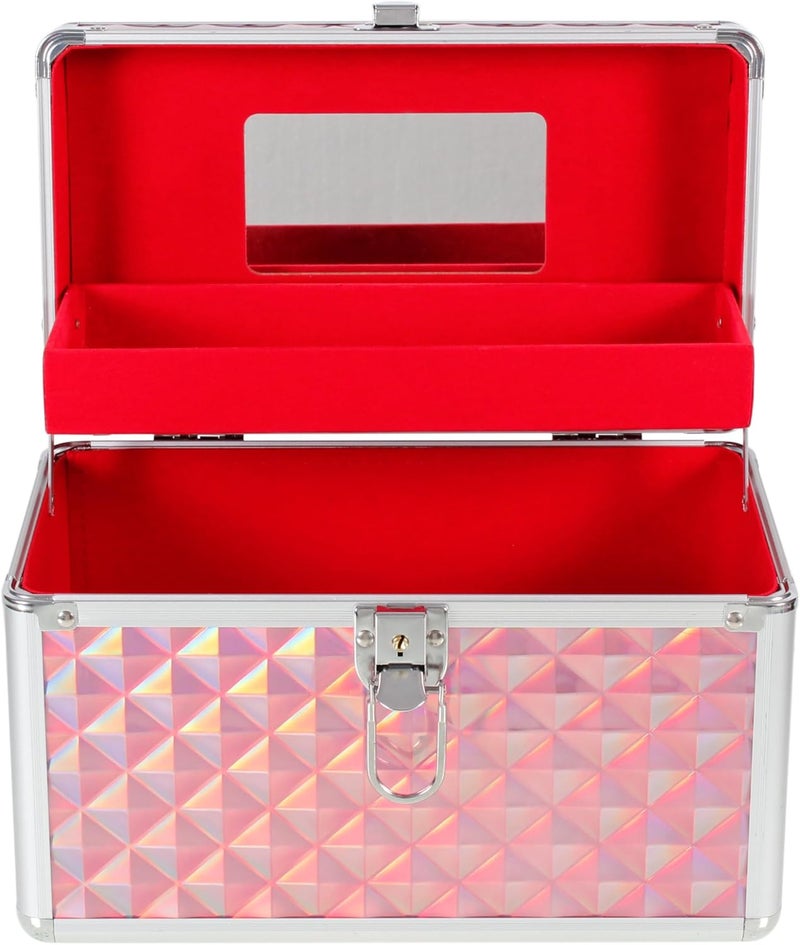 AR BRAND EST. 2021 Aluminium Hard Make Up Travel Storage Box Cosmetic Beauty Vanity Case Organiser - Image 3