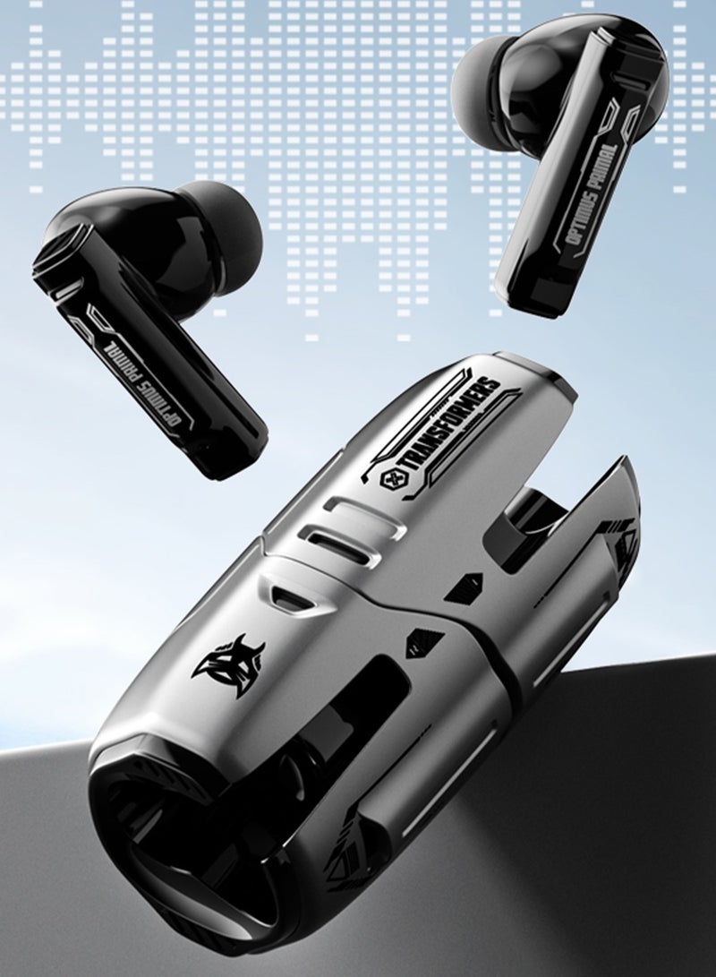 TRANSFORMERS TF-T01 Wireless Earbuds, Up to 5 Hours Playtime, In-Ear Design for Reduced External Noise, Touch Controls, Compatible with Bluetooth Devices – Grey - Image 3