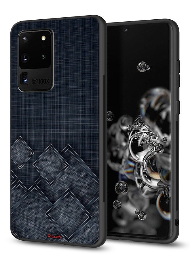 Tolwak غطاء حماية لهاتف سامسونج جالاكسي S20 ألترا 5G بنمط مربعات على القماش - Image 1