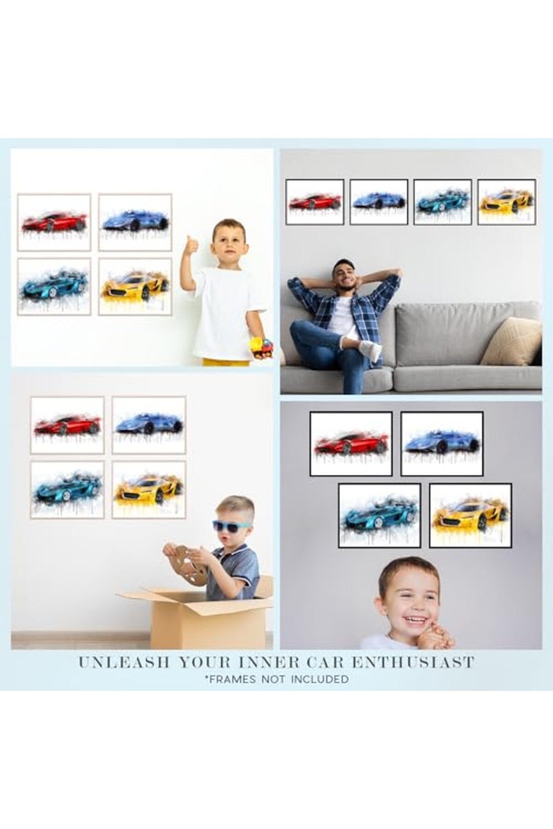 Insire Car Posters for Boys Room - Set of 4 (8x10") - Image 2