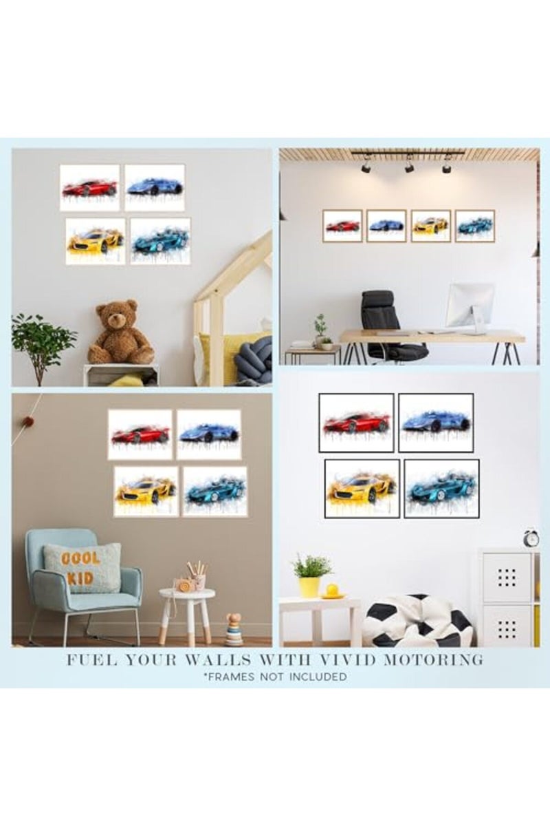 Insire Car Posters for Boys Room - Set of 4 (8x10") - Image 3