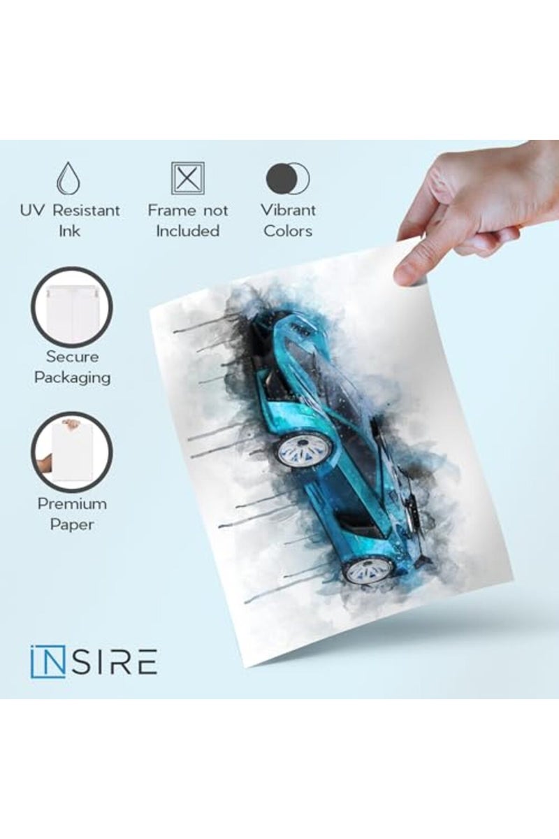 Insire Car Posters for Boys Room - Set of 4 (8x10") - Image 4