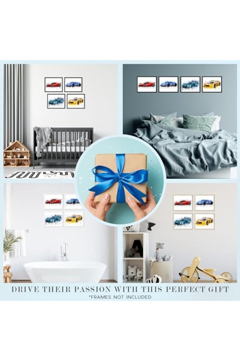 Insire Car Posters for Boys Room - Set of 4 (8x10") - Image 5