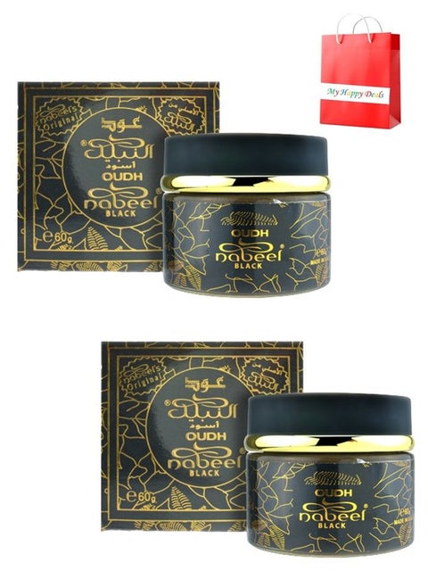 Pack of 2 Nabeel Black Oudh Incense Bakhoor 60 GM