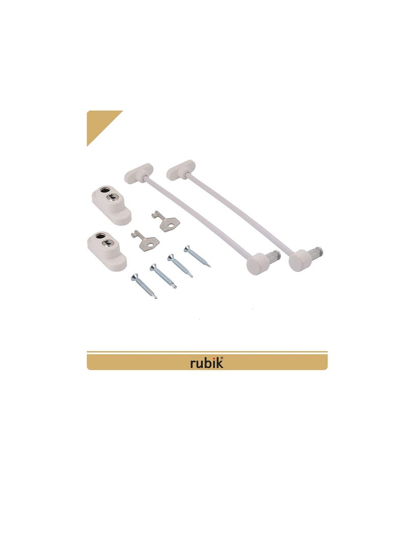 Rubik Rubik 2 Pack Window Door Sliding Wire Cable Lock, Window Or Door Child Safety Locks, Window Door Sliding Locks For Baby Safety | Kids Safety Locks  - Image 3