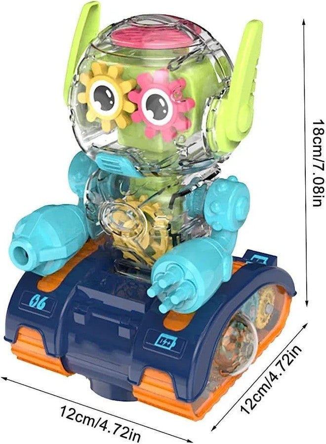TEMSON Kids Robot Toy - Transparent Robot Toy for Kids - Auto Obstacle Avoider Mechanical Robot Toy - Universal Robot with Gear Technology - 3D Concept Musical Robot Toy 360° Degree Rotation - Image 4
