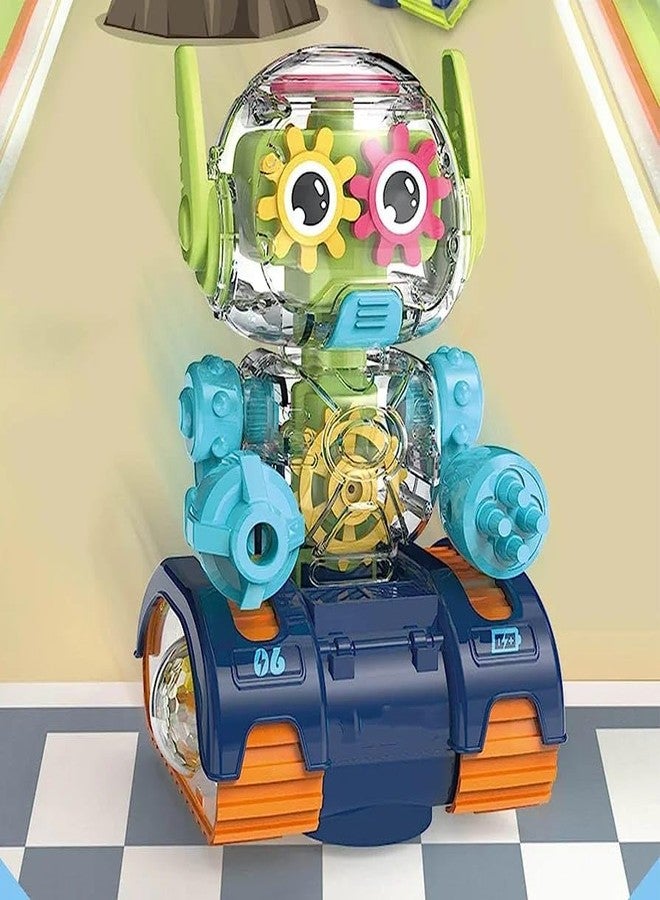 TEMSON Kids Robot Toy - Transparent Robot Toy for Kids - Auto Obstacle Avoider Mechanical Robot Toy - Universal Robot with Gear Technology - 3D Concept Musical Robot Toy 360° Degree Rotation - Image 2