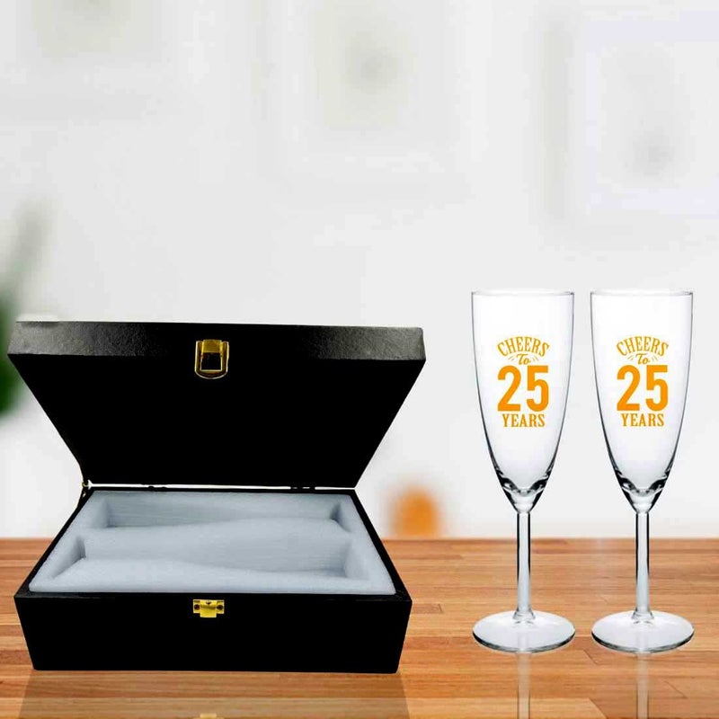 Nutcase Personalized Wine Glass Marriage Gifts for Couples with Champagne Glass Set Available in Black Boxes - Image 1