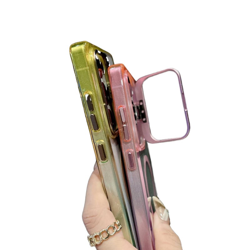 غطاء MagSafe | حماية من السقوط | حامل قائم | مقاوم للصدمات لـ Samsung S25 Ultra / Samsung S25 | وردي - Image 5