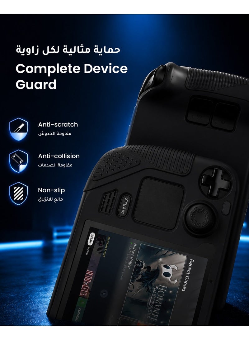Syntech Protective Case Compatible with Steam Deck Accessories Console OLED/LCD, All-Round Protection with Non-Slip Thumb Grips, Silicone Cover for Enhanced Fit and Alignment-Black - Image 3