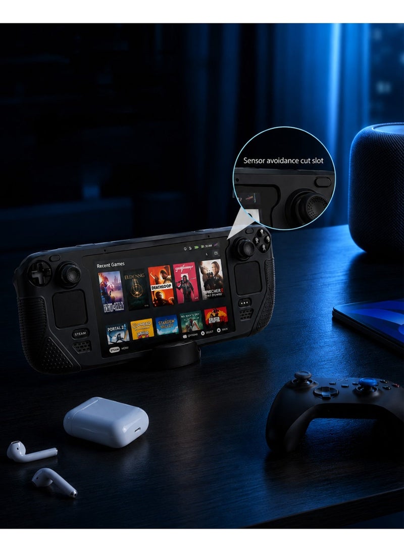 Syntech Protective Case Compatible with Steam Deck Accessories Console OLED/LCD, All-Round Protection with Non-Slip Thumb Grips, Silicone Cover for Enhanced Fit and Alignment-Black - Image 5