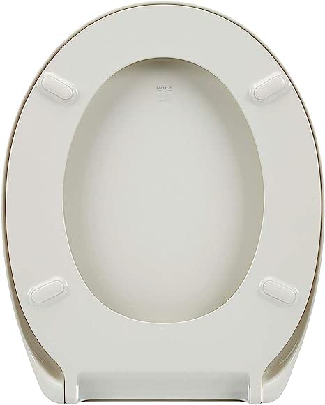 Parryware Roca Victoria Soft Close Seat Cover White 45x36x6 cm Oval Shaped Lacquered seat and cover for toilet RE80P397001  - Image 3