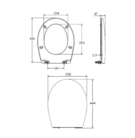 Parryware Roca Victoria Soft Close Seat Cover White 45x36x6 cm Oval Shaped Lacquered seat and cover for toilet RE80P397001  - Image 4