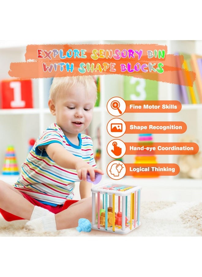 Wattne Baby Toys 6 To12 Months, 7 In-1 Montessori Toy For 6-9-12-18 Month Old With Pull String Toy, Sensory Bin Toys, Stacking Baby Blocks & Soft Infant Ring & Sensory Ball, Stacking Cups For Toddler Gift  - Image 2