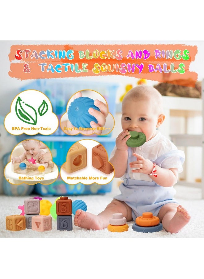 Wattne Baby Toys 6 To12 Months, 7 In-1 Montessori Toy For 6-9-12-18 Month Old With Pull String Toy, Sensory Bin Toys, Stacking Baby Blocks & Soft Infant Ring & Sensory Ball, Stacking Cups For Toddler Gift  - Image 3