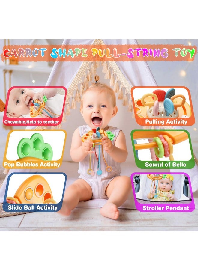 Wattne Baby Toys 6 To12 Months, 7 In-1 Montessori Toy For 6-9-12-18 Month Old With Pull String Toy, Sensory Bin Toys, Stacking Baby Blocks & Soft Infant Ring & Sensory Ball, Stacking Cups For Toddler Gift  - Image 5